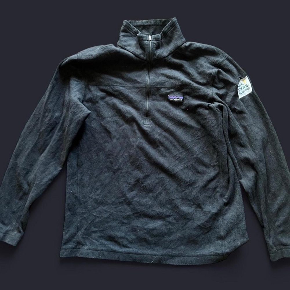 Patagonia Dark Gray Quarter-Zip Fleece size large